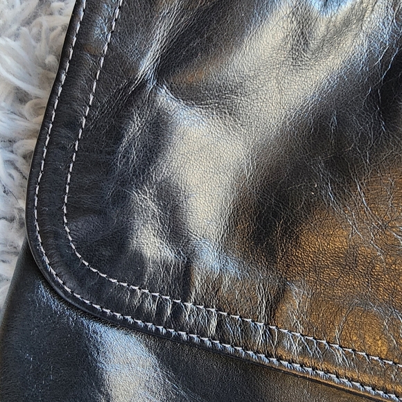 SAS Black Leather Clutch Zipper Pocket‎ Magnetic Closure Rectangle - Picture 15 of 16